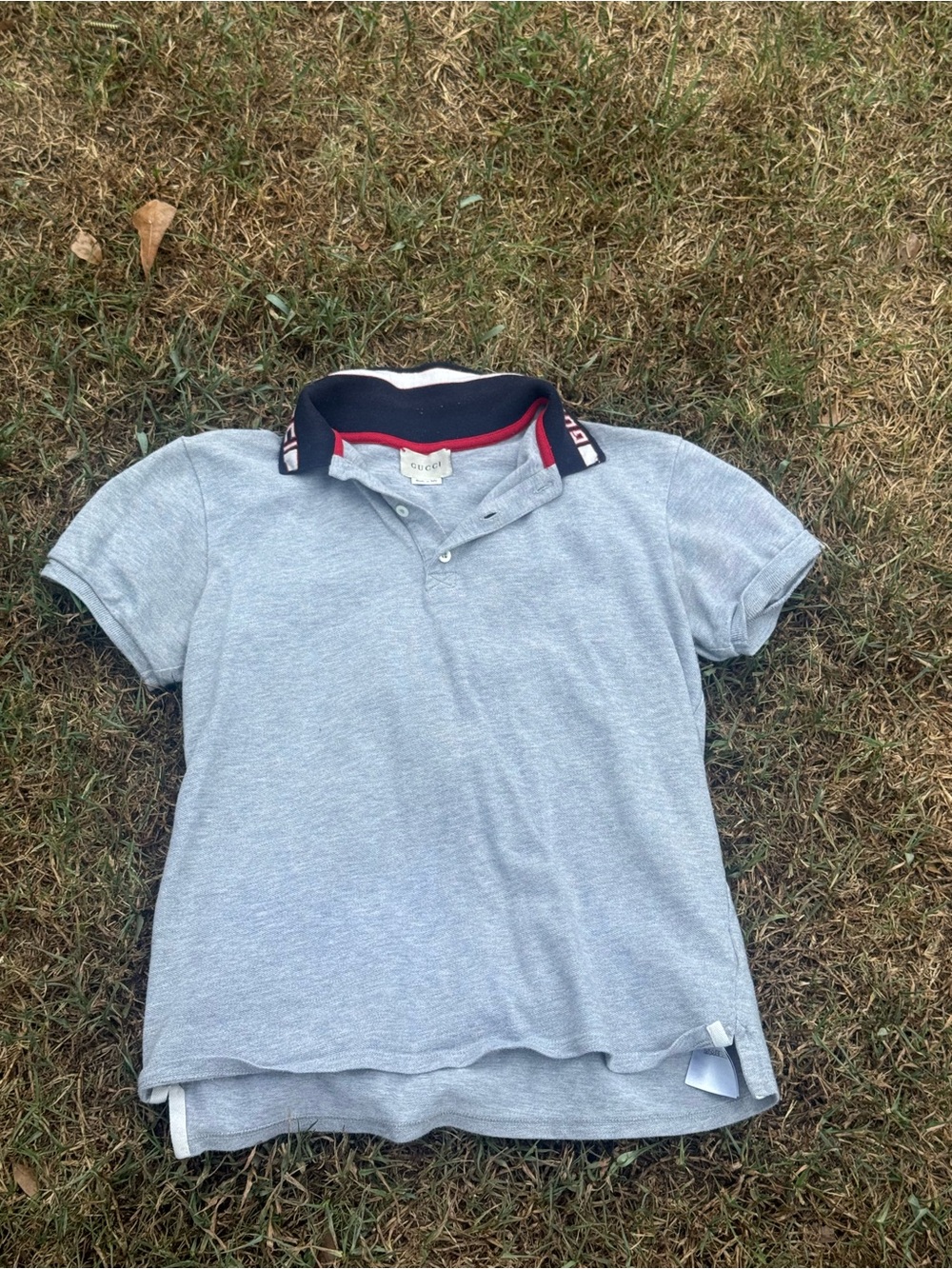 Gucci Kids Short Sleeve Polo Shirt - Light Heather Gray
